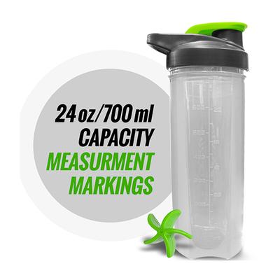 MuscleXP FIT XP Gym Shaker - Transparent & Green 700 ml - Workout Essentials