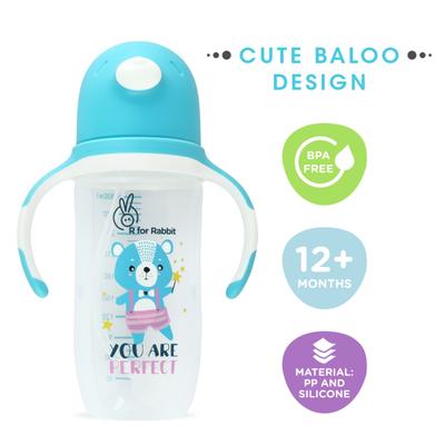 R for Rabbit Baloo Baby Straw Sipper 300 ml - Blue - Feeding & Nursing