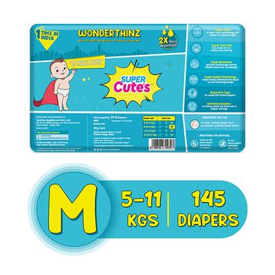 Super Cute's WonderThinz Pull-up Diaper - (M) (5 - 11 kg) (Pack of 5 x 29's) - Diapers & Wipes