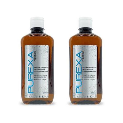 Purexa Peroxide Pre Procedural Mouthwash (Pack of 2 x 500 ml) - Mouthwash