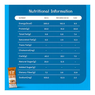 F'iT Complete Nutrition Bar - Nuts n Seeds (Pack of 6 x 50 gm) - Nutritional Bars