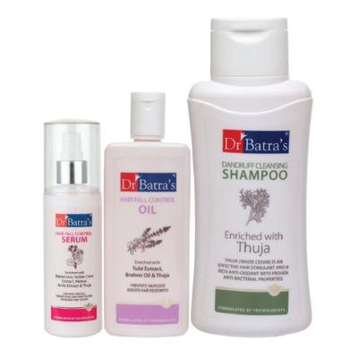 Dr Batra's Dandruff Cleansing Shampoo 500 ml + Hair Fall Control 200 ml + Hair Fall Control Serum 125 ml - Hair Treatment