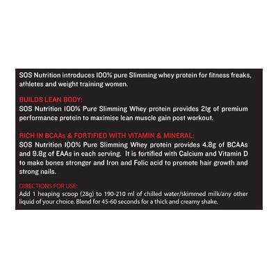 SOS Nutrition Slimming Whey Protein Powder - Chocolate Flavour 2 lb - Whey Proteins