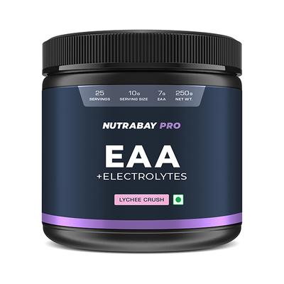 Nutrabay Pro EAA + Electrolytes - Lychee Crush 250 gm - Amino Acids