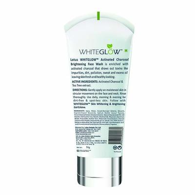 Lotus Herbals Whiteglow Activated Charcoal Brightening Face Wash 50 Gm - Face Wash & Cleansers
