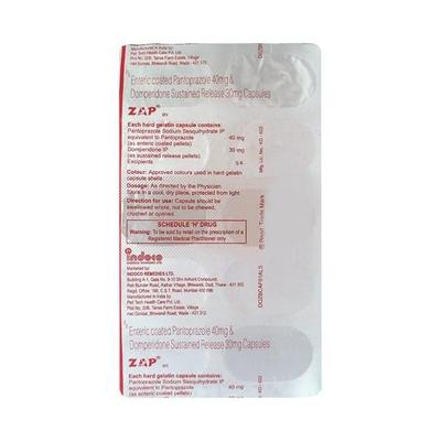 ZAP 30/40mg Capsule 10'S - Ulcer/Reflux/Flatulence-Aaa