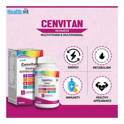 HealthVit Cenvitan Women (Multivitamin & Multimineral) Tablet 60's - Women Health