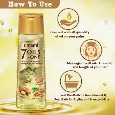 Emami 7 Oils In One Non-Sticky Hair Oil 100 ml - Hair Oils