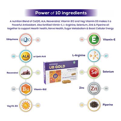 Jubilant Nutrihance UB Gold 150mg of CoQ10 Veg Softgel Capsule 10's - Co-Q