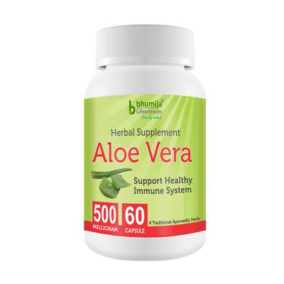 Bhumija Lifesciences Aloe Vera 500 mg Capsule 60's - Herbal Dietary Supplement