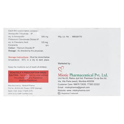 MIOCLAV 625 Tablet 10's - Bacterial Infections-ABC