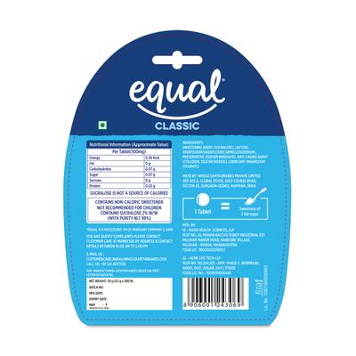 Equal Classic Sweetener Tablet (Pack of 6 x 300's) 1's - Sweeteners