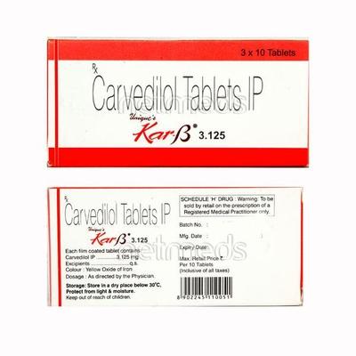 KAR B 3.125mg Tablet 10'S - Hypertension-Bet