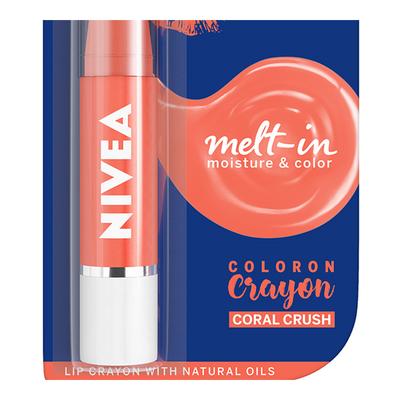Nivea Coloron Lip Crayon - Coral Crush 3 gm - Lip Balms
