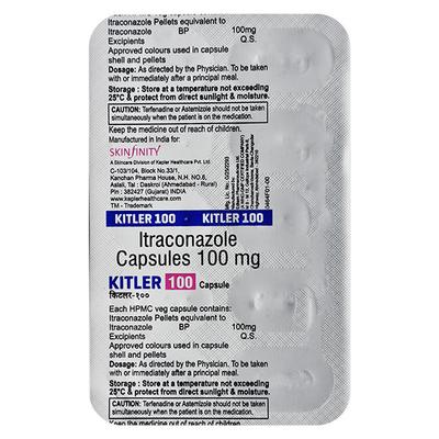 KITLER 100 Capsule 10's - Fungal Infections-Anf