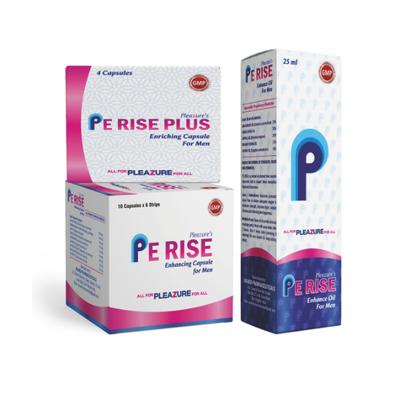 Pleazure's Pe Rise Enhancing Capsule 60s, Pe Rise Plus Ennriching Capsule 4s and Pe Rise Enhance Oil for Men 25ml 1's - Sexual Healthcare