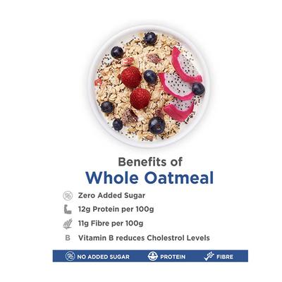 True Elements Whole Oatmeal - Chia & Real Whole Fruits 500 gm - Nutritional Bars