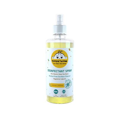 Tiffy & Toffee Non-Alcoholic Disinfectant Spray - Lemon 500 ml + Non-Alcoholic Hand Sanitizer - Lemon 100 ml - Baby Skin Care