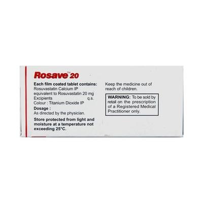 Rosave 20mg Tablet 10'S - High Cholesterol-Dys