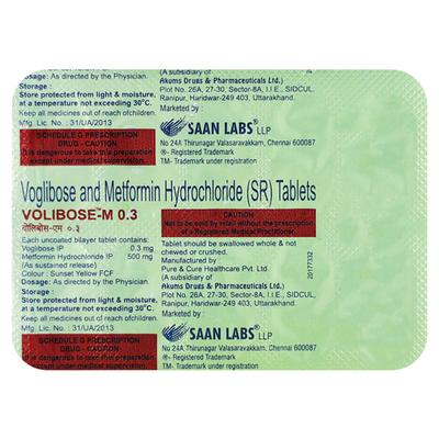 Volibose M 0.3mg Tablet 10'S - Diabetes-Ant