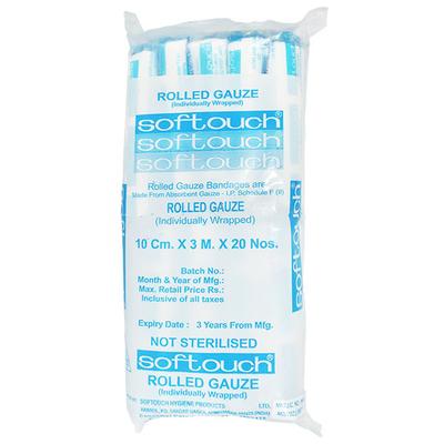 Softouch Rolled Gauze (10 cm x 3 m) 20's (N) - Bandages & Dressings