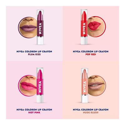 Nivea Coloron Lip Crayon - Coral Crush 3 gm - Lip Balms