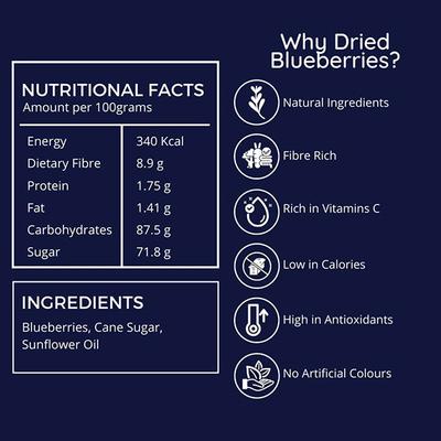 Snack Amor Dried Blueberry (Pack of 2 x 100 gm) - Nutritional Bars