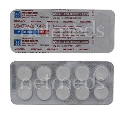 Medomol 500mg Tablet 10'S - Fever-Non