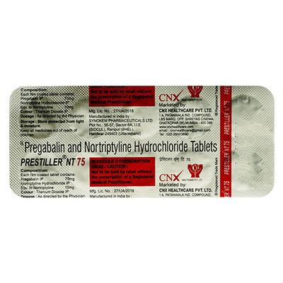 PRESTILLER NT 75 Tablet 10's - Neuropathic Pain-Dru