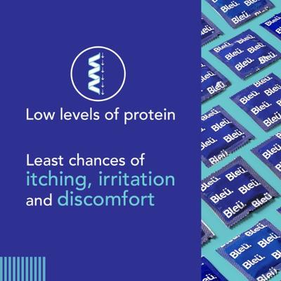 Bleu Condoms Combo Pack - Ultra Thin + Dotted + 3 in 1 Dotted Ripped and Contour Shaped (Pack of 2 x 8's Each) - Plain/Flavoured Condoms