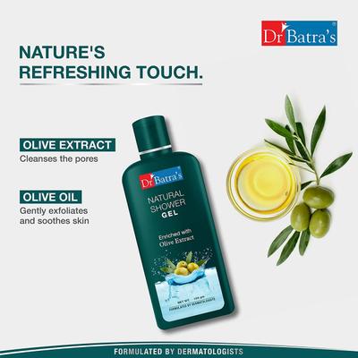 Dr Batra's Natural Shower Gel Enriched With Olive Extract (Pack of 2 x 200 gm) 1's - Shower Gels & Body Wash