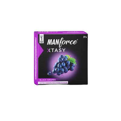 Manforce Xtasy Condoms - Black Grapes 3's - Plain/Flavoured Condoms