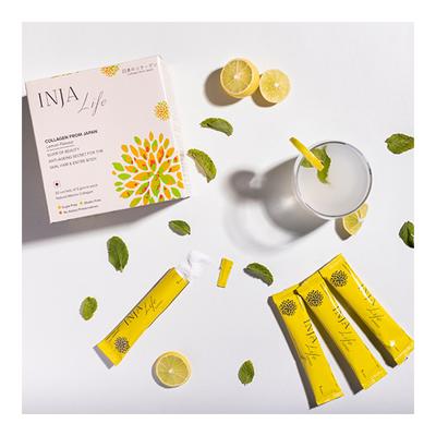 INJA Life Collagen Sachet - Lemon Flavour (Pack of 30 x 5 gm) - Hair & Skin
