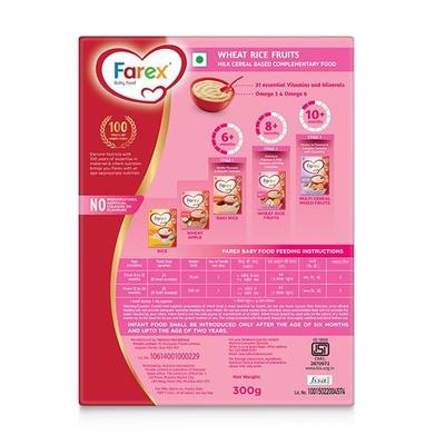 Farex Baby Food (8+ months) - Wheat Rice Fruits 300 gm (Refill) - Baby And Infant Supplements