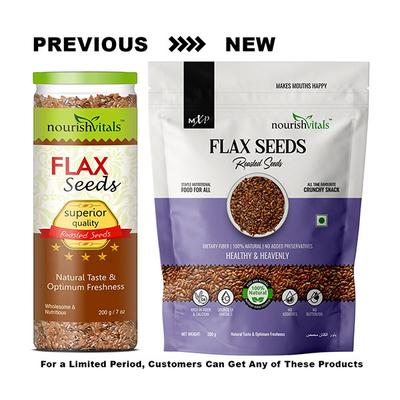 Nourishvitals Flax Roasted Seeds 200 gm - Nutritional Bars