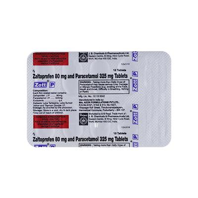 Zott P Tablet 10'S - Pain relief-Nsa