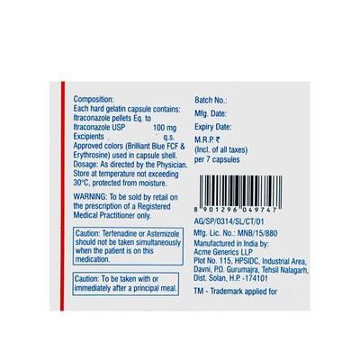 I Win 100mg Capsule 7'S - Fungal Infections-Anf