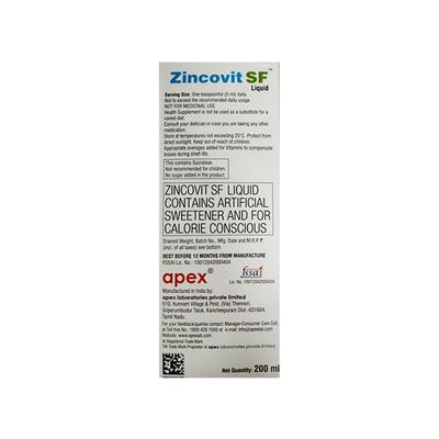 Zincovit SF Sugar Free Liquid 200ml - Supplements-Vam