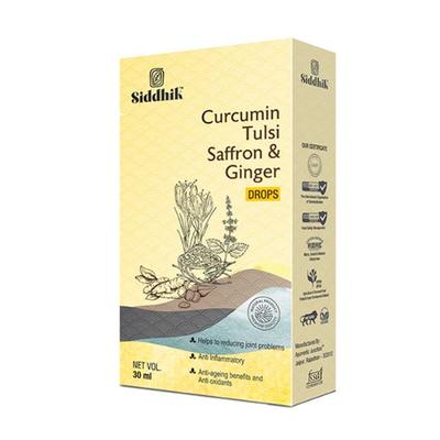 Siddhik Curcumin Tulsi Saffron & Ginger Drops 30 ml - Cough & Cold (Ayush)