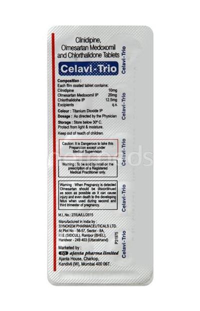 Celavi Trio Tablet 10'S - Hypertension-Ang