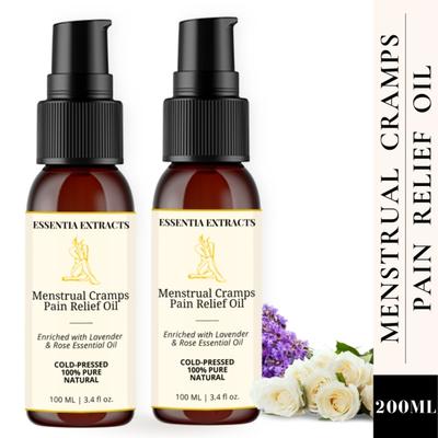 Essentia Extracts Pure Cold Pressed Menstrual Cramp Pain Relief Oil (Pack of 2 x 100 ml) 1's - Creams/Oils/Lotions