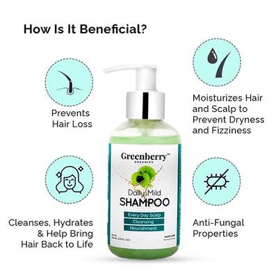 Greenberry Organics Daily Mild Shampoo 200 ml - Shampoos