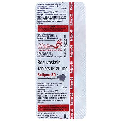 ROLIPEX 20 Tablet 10's - High Cholesterol-Dys