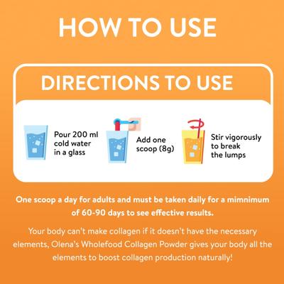 Plix Olena Wholefood Collagen Builder Powder - Orange (Pack of 3 x 200 gm) 1's - Hair & Skin