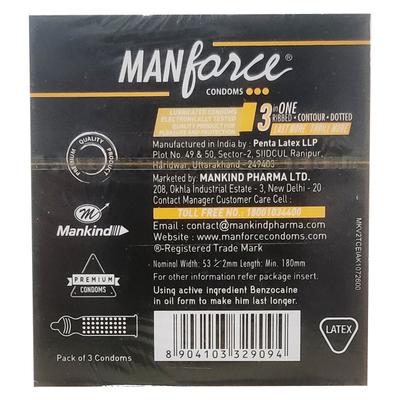 Manforce Overtime Condoms - Pineapple 3's - Plain/Flavoured Condoms
