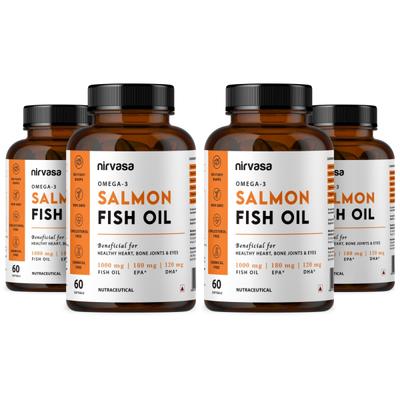 Nirvasa Omega-3 Salmon Fish Oil Capsule (Pack of 4 x 60's) 1's - Omega Fish Oil Fatty Acids