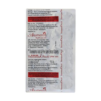 Tranesma Plus 250mg Tablet 10'S - Bleeding Disorders-Hae