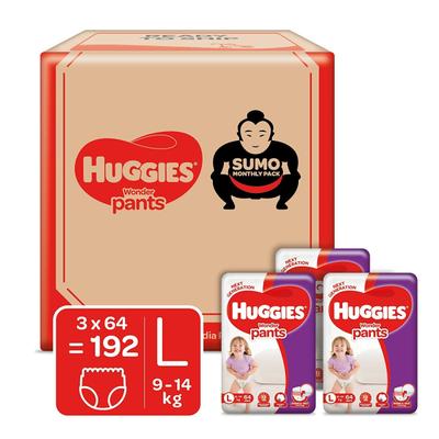 Huggies Wonder Soft Diaper Pants (L) (Pack of 3 x 64's) - Diapers & Wipes
