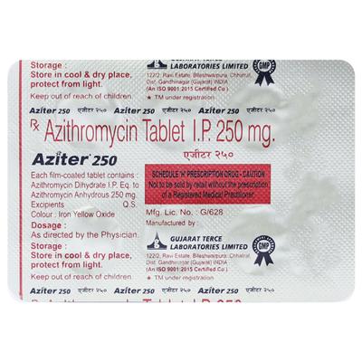 AZITER 250 Tablet 6's - Bacterial Infections-Mac