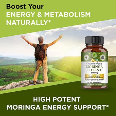 Organic Veda Moringa Potent 2000 mg Veg Capsule 120's - Pure Herbs
